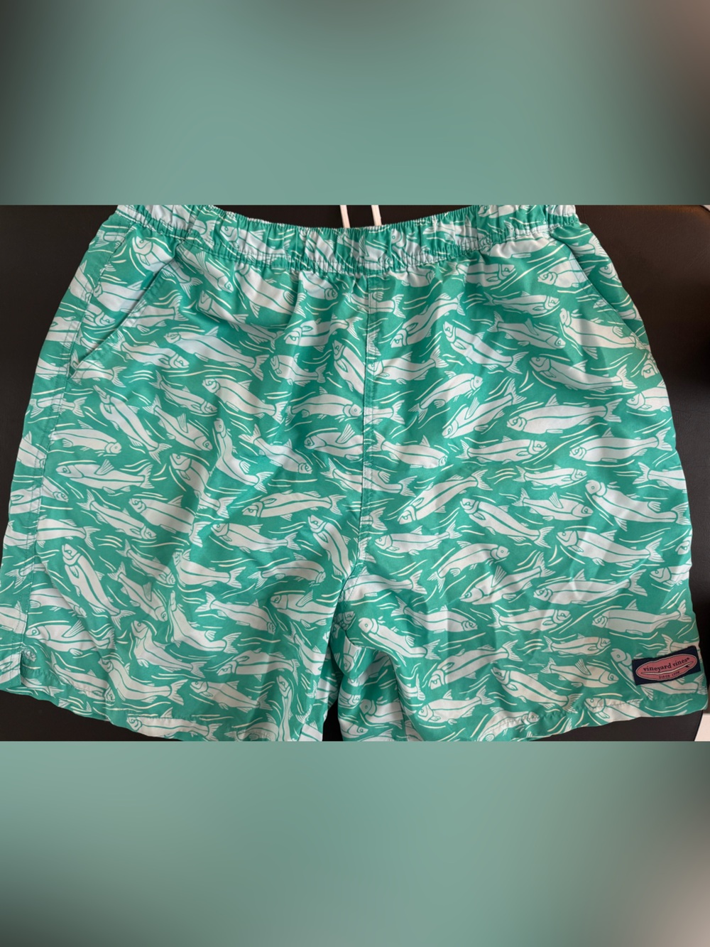 Men’s Vineyard Vines Chappy Aqua Stripe Swim Shorts size L